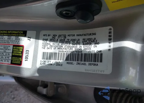 2009 Toyota Corolla S/Le/Xle from USA, damaged, VIN 1NXBU40E59Z076945